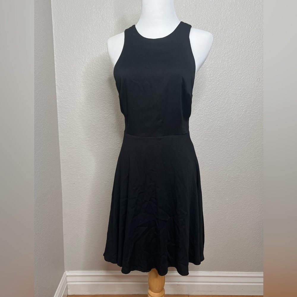 Silence + Noise Black Jersey Open Back Dress, 8